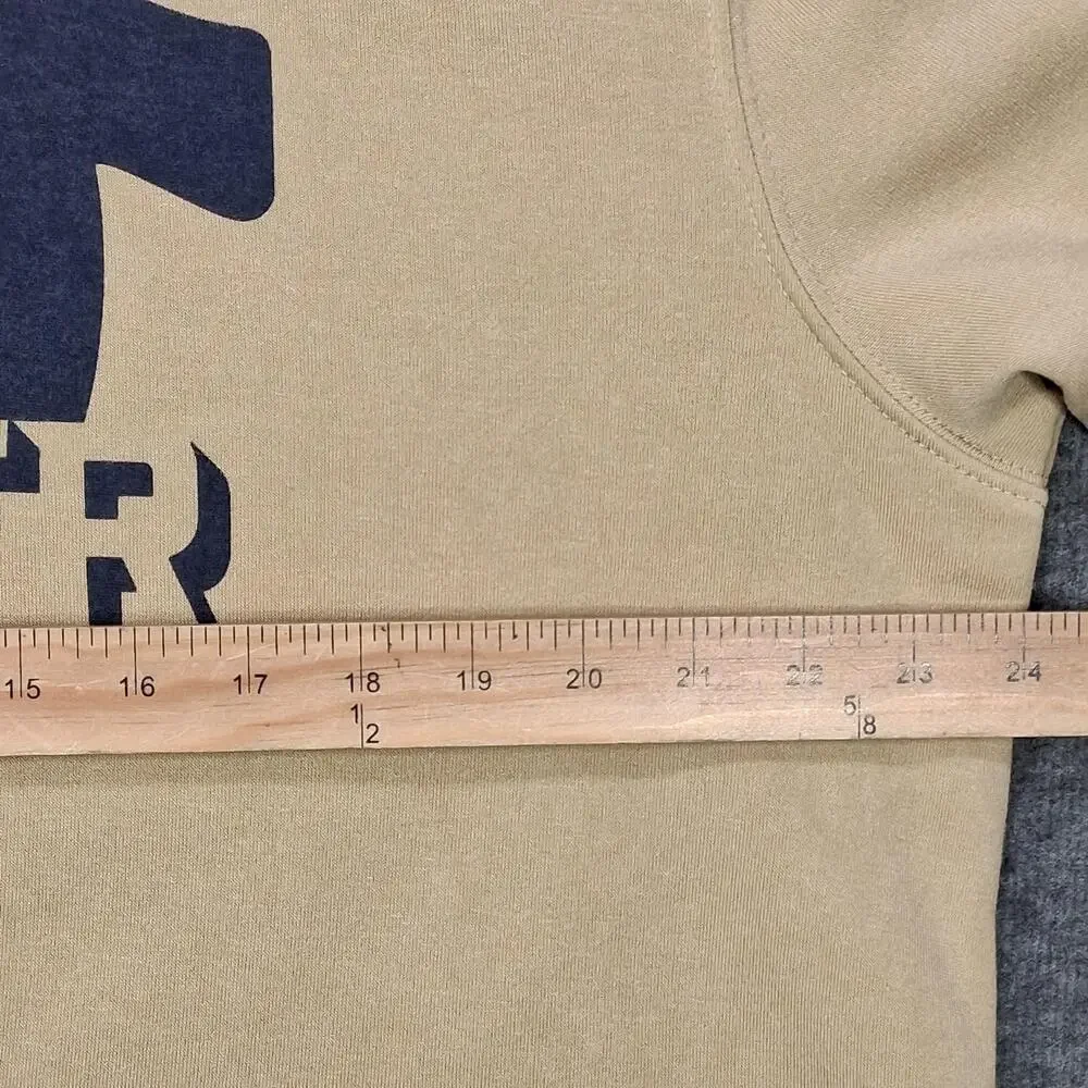 True Religion Hoodie Mens XL Beige Pullover Fleece Horseshoe Logo Sweatshirt